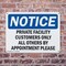 Signmission Private Facility Customers Only All Others OSHA Notice Sign, Plastic, 10in W x 7in L, 2PK OS-2PACK-NS-P-710-L-17813 - alternate 6